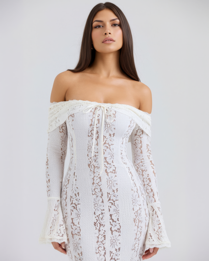 Isabella | Women's Off-Shoulder Maxi Wedding Guest Dress