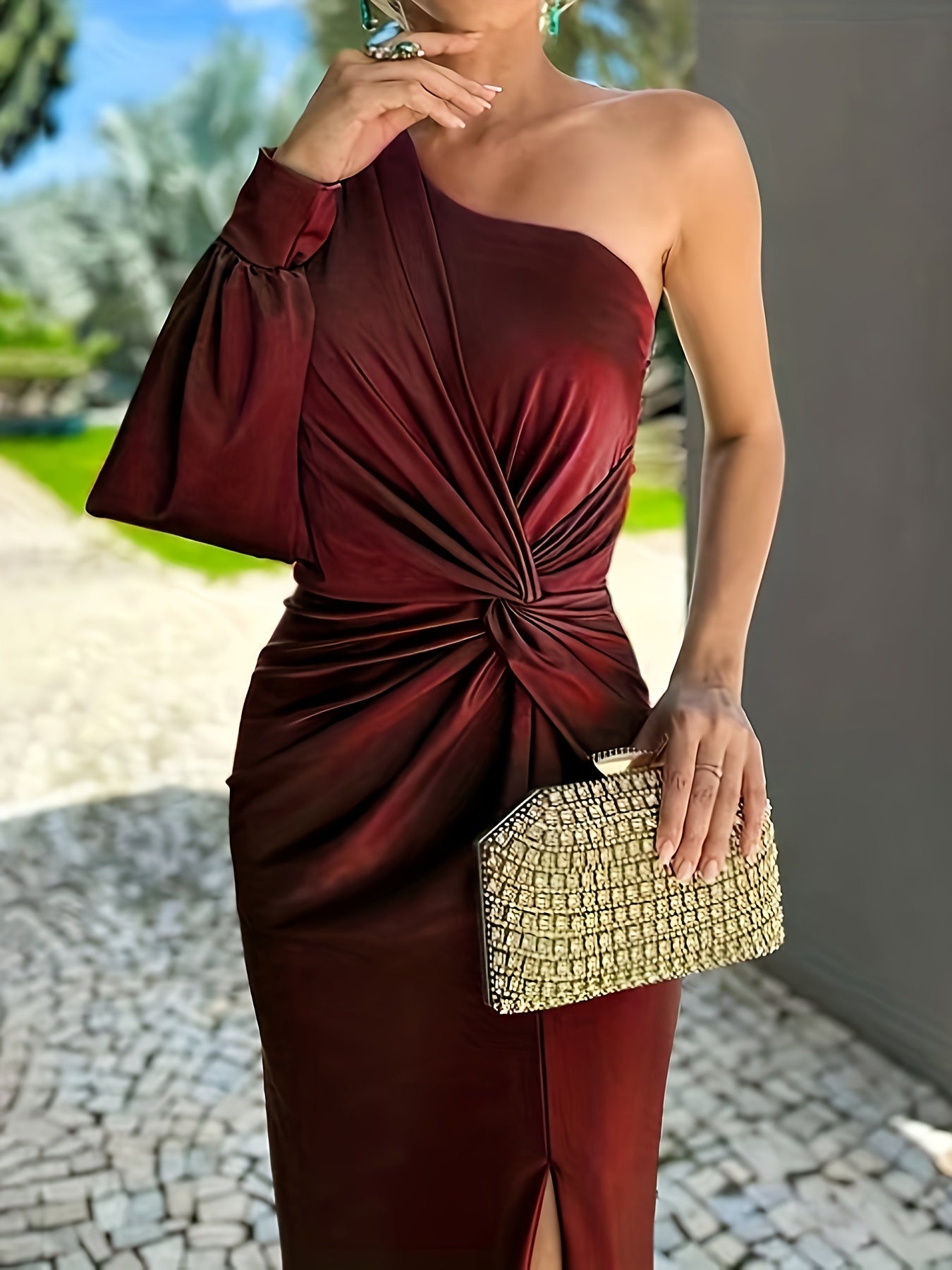 Bronagh | Women's Asymmetric One Shoulder Maxi Dress
