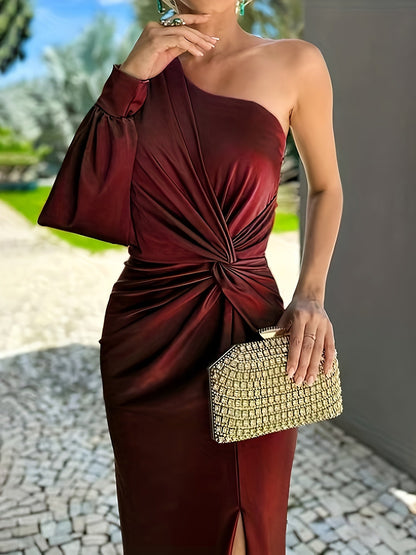 Bronagh | Women's Asymmetric One Shoulder Maxi Dress