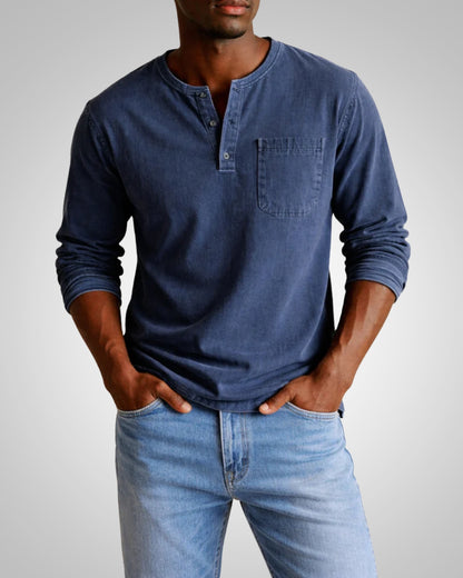 Oisin | Men's Casual Henley Long Sleeve Shirt