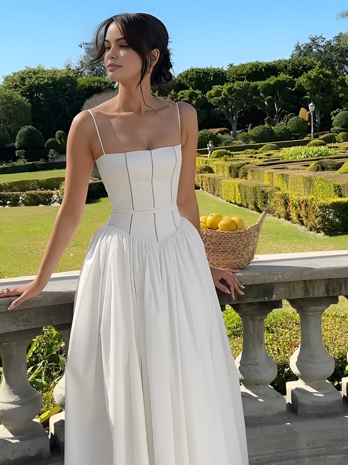 Adeline | Women Corset Style Wedding Guest Midi Dress