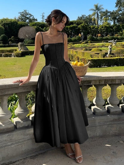 Adeline | Women Corset Style Wedding Guest Midi Dress