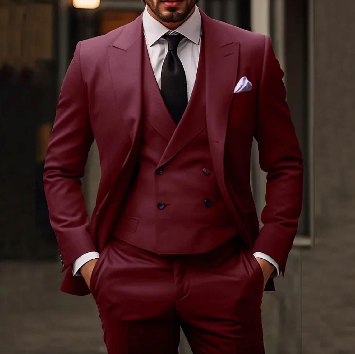 Alfred | Men Structured Fit Three-Piece Formal Suit
