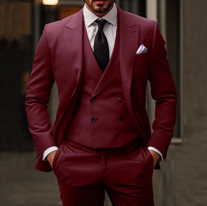 Alfred | Men Structured Fit Three-Piece Formal Suit