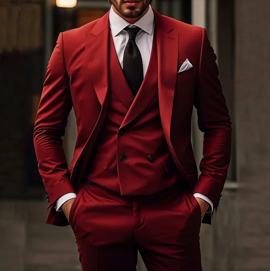 Alfred | Men Structured Fit Three-Piece Formal Suit