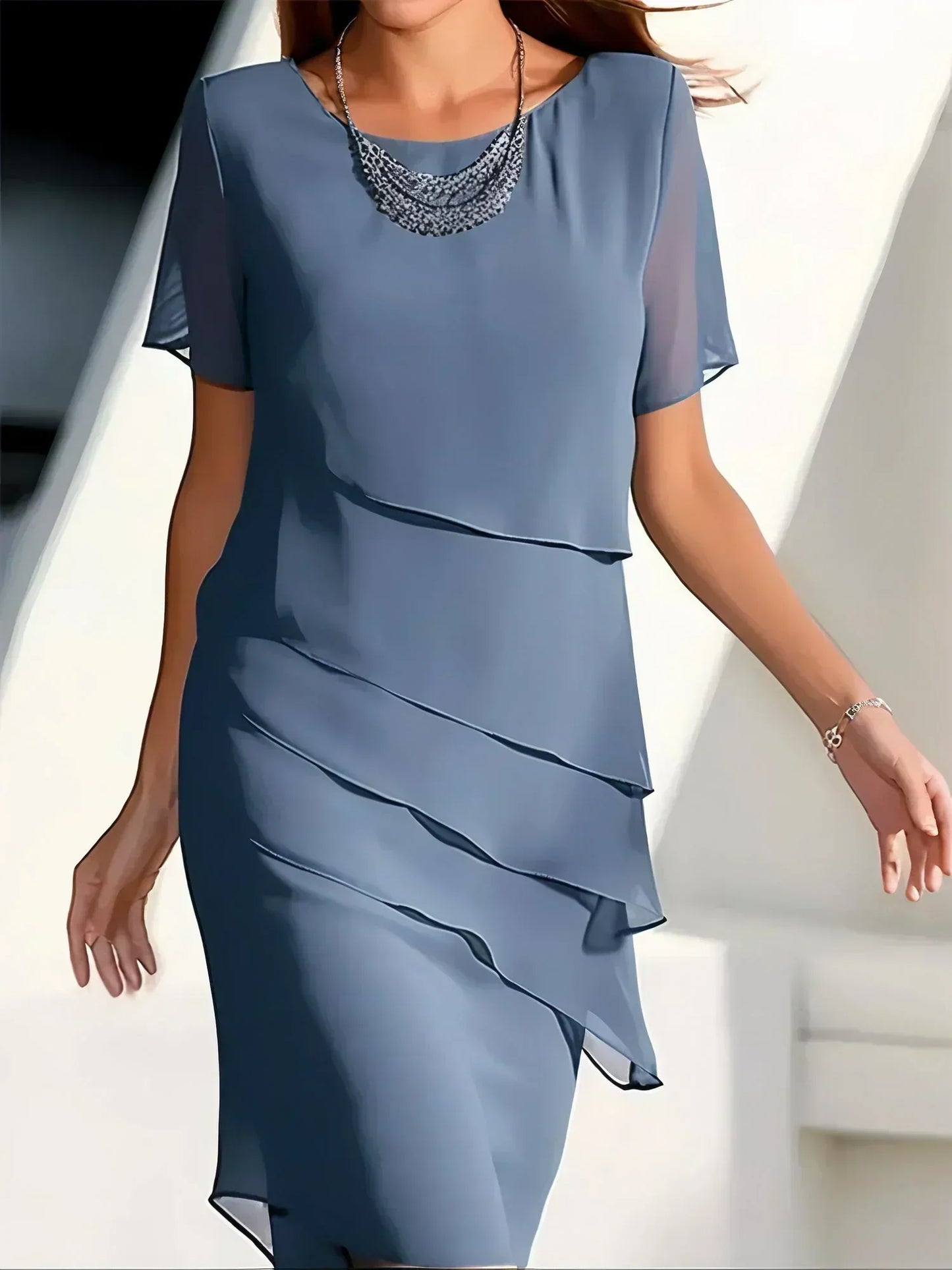 Amara | Women Casual Defined Waist Midi Dress