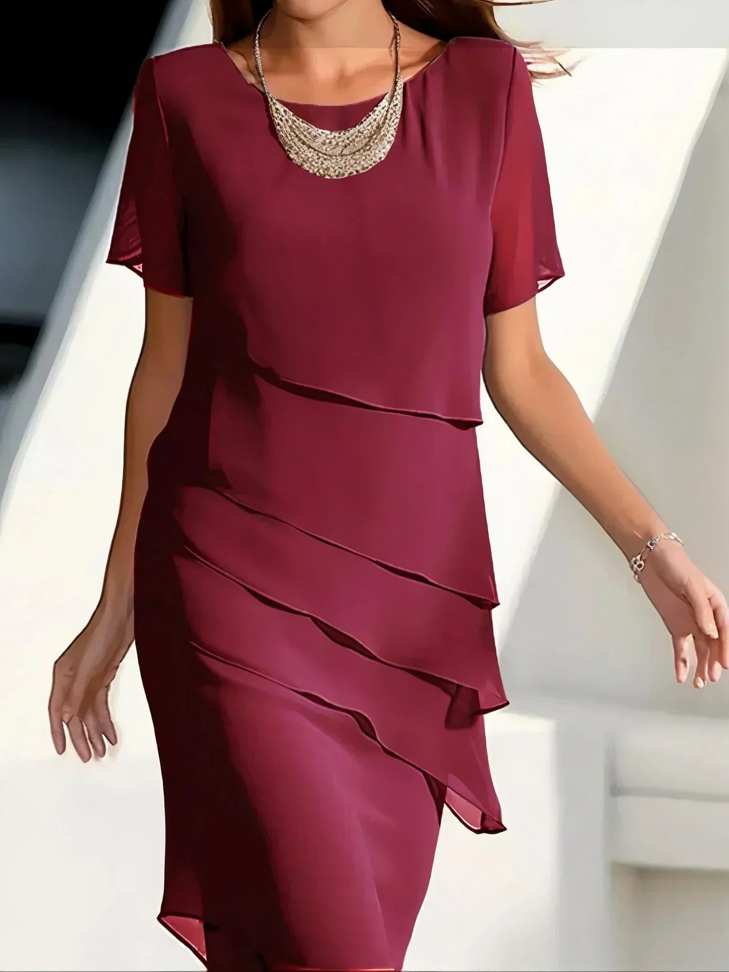 Amara | Women Casual Defined Waist Midi Dress