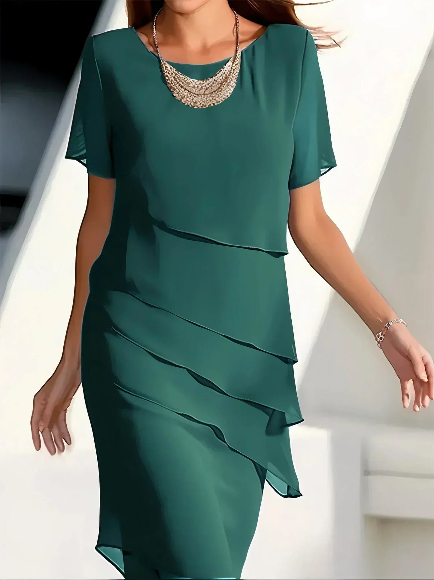 Amara | Women Casual Defined Waist Midi Dress