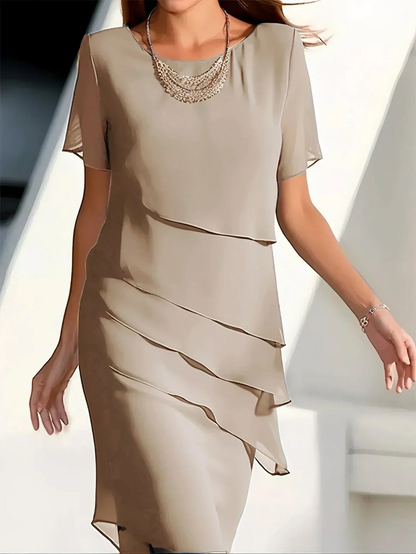 Amara | Women Casual Defined Waist Midi Dress