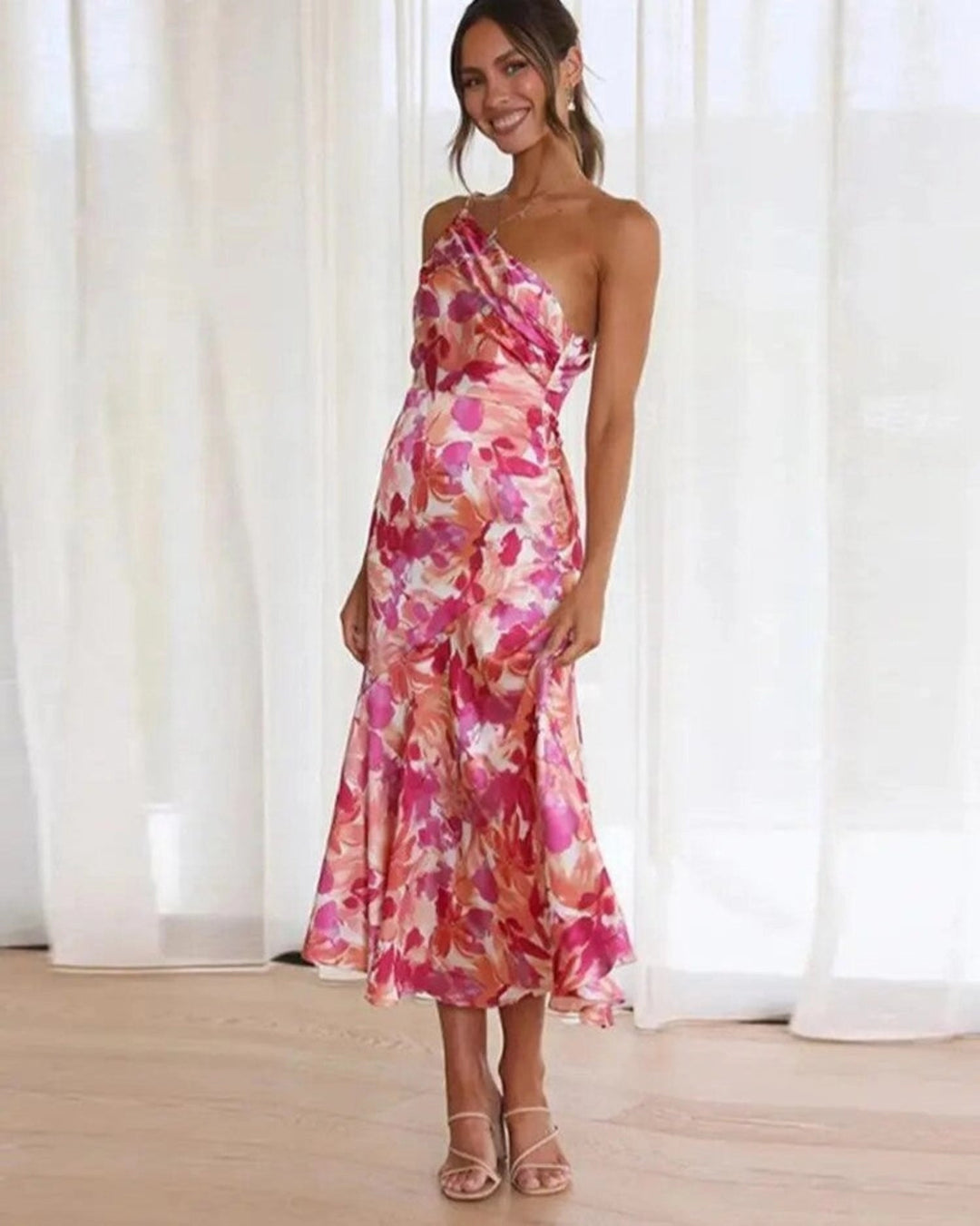 Daphne | Women’s One-Shoulder Bridesmaid Midi Dress