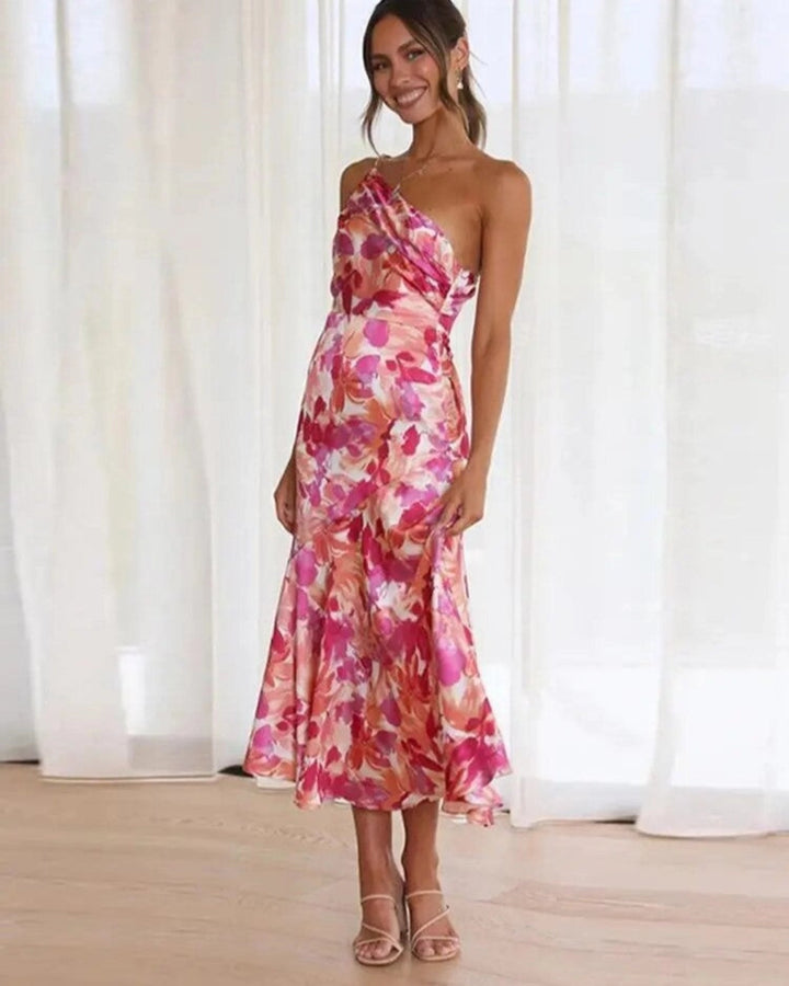 Daphne | Women’s One-Shoulder Bridesmaid Midi Dress