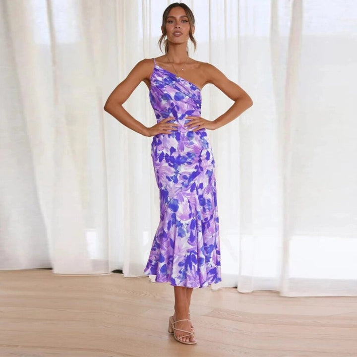 Daphne | Women’s One-Shoulder Bridesmaid Midi Dress