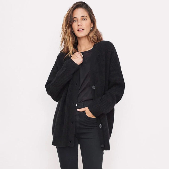 Kallie | Women’s V-Neck Ribbed Knit Cardigan