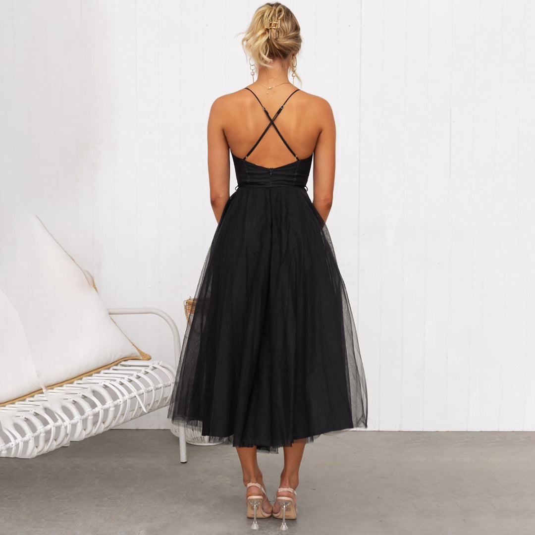 Natalia | Women's Elegant Spaghetti Strap A-line Dress