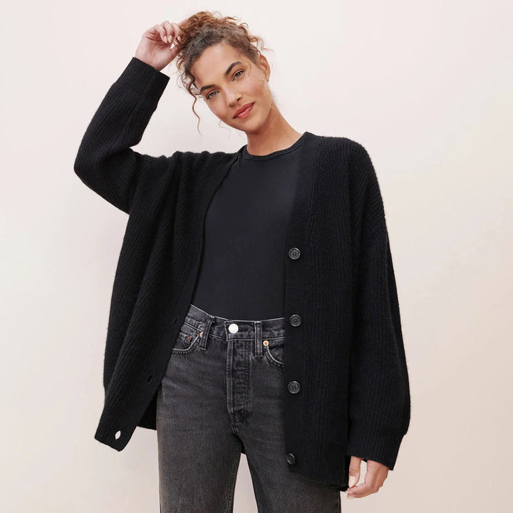 Kallie | Women’s V-Neck Ribbed Knit Cardigan