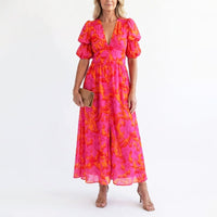 Zoe | Women's Elegant Puff Sleeve Floral Summer Dress