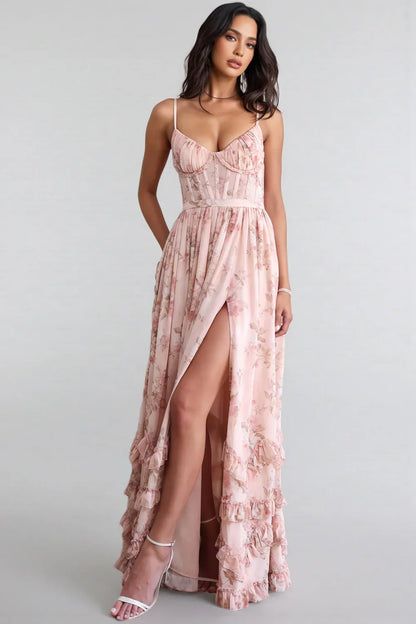 Fiona | Women's Floral Side Slit Maxi Dress