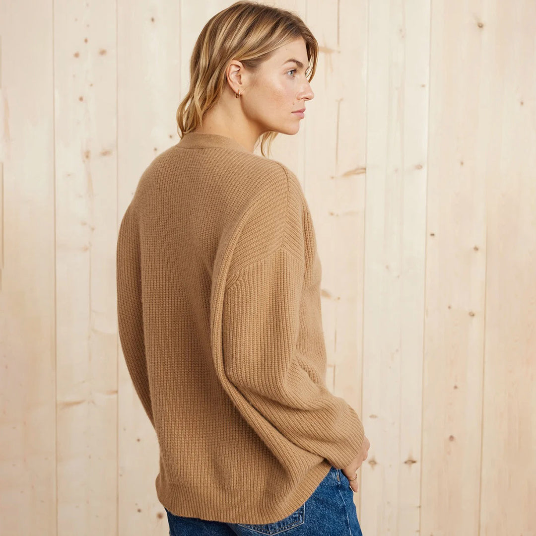 Kallie | Women’s V-Neck Ribbed Knit Cardigan