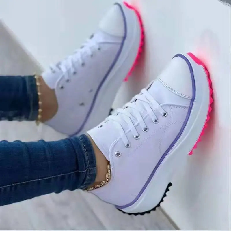 Aria | Women Platform Sneakers with Lace-Up Front