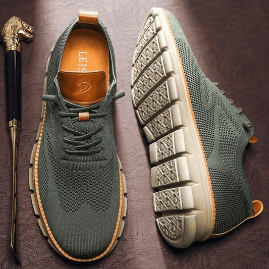 Cedric | Men Lace-Up Knit Sneakers with Orthopedic Sole