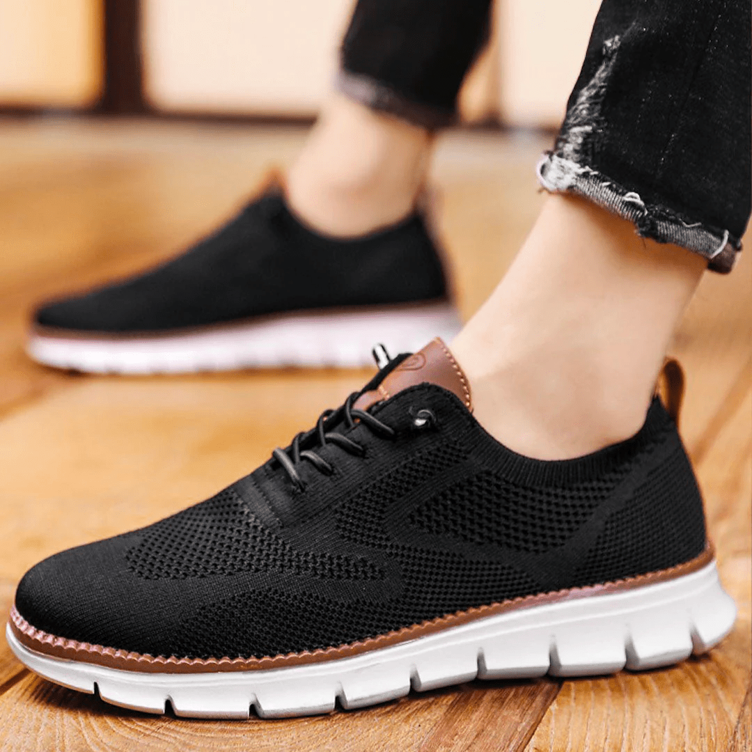 Cedric | Men Lace-Up Knit Sneakers with Orthopedic Sole