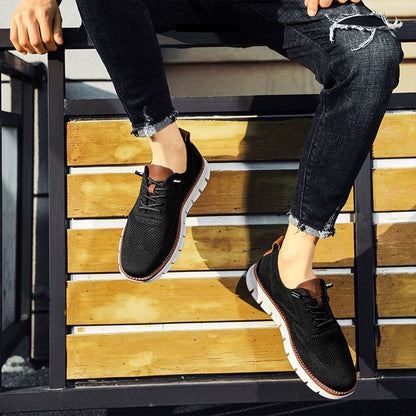 Cedric | Men Lace-Up Knit Sneakers with Orthopedic Sole