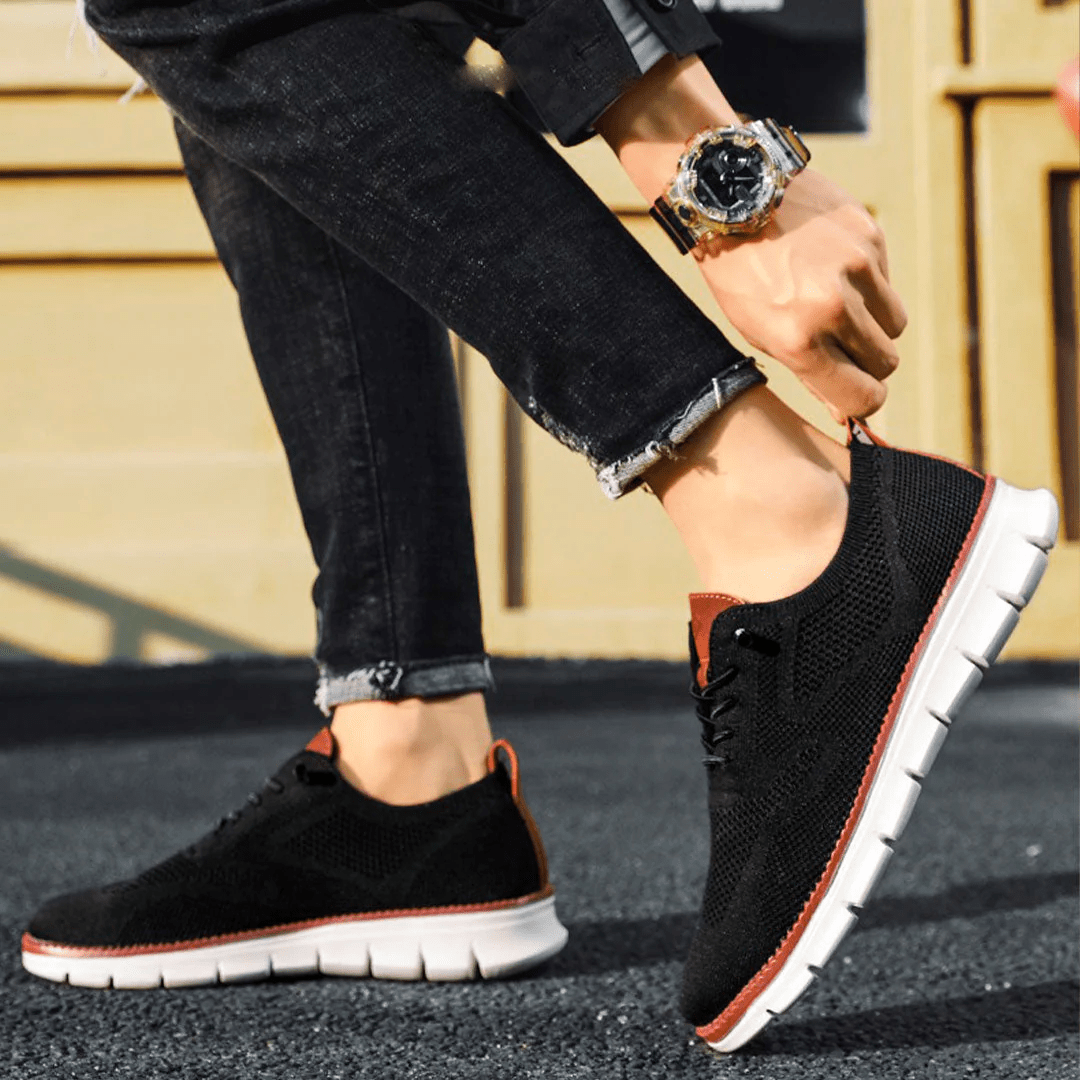 Cedric | Men Lace-Up Knit Sneakers with Orthopedic Sole