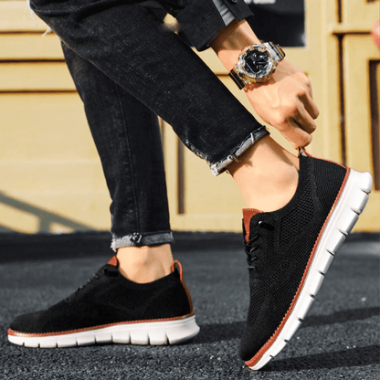 Cedric | Men Lace-Up Knit Sneakers with Orthopedic Sole