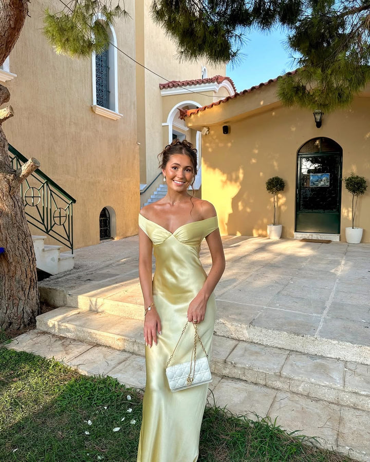 Gloria | Women’s Satin Wedding Guest Maxi Dress