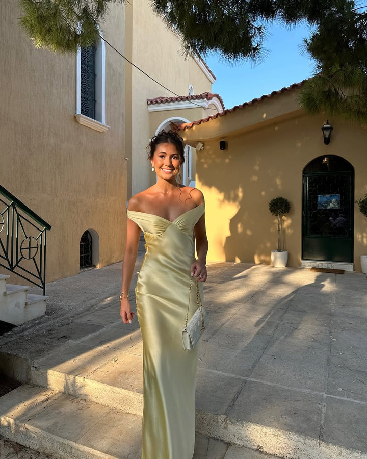 Gloria | Women’s Satin Wedding Guest Maxi Dress