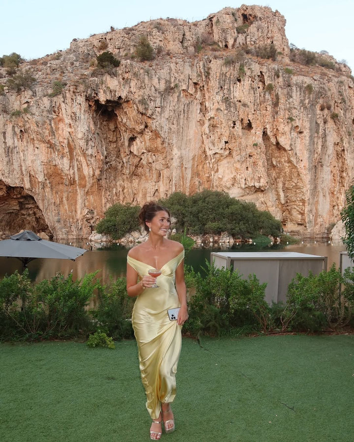 Gloria | Women’s Satin Wedding Guest Maxi Dress