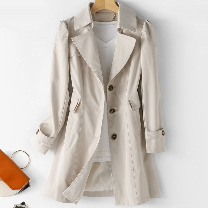Aliza | Women’s Classic Tailored Trenchcoat with Buttons