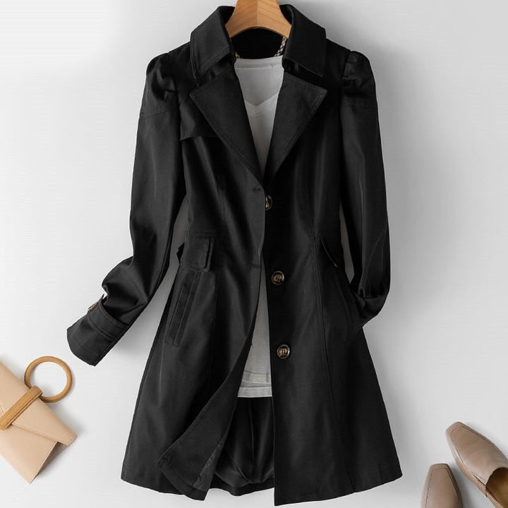 Aliza | Women’s Classic Tailored Trenchcoat with Buttons
