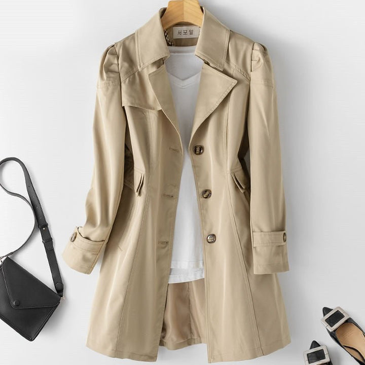 Aliza | Women’s Classic Tailored Trenchcoat with Buttons