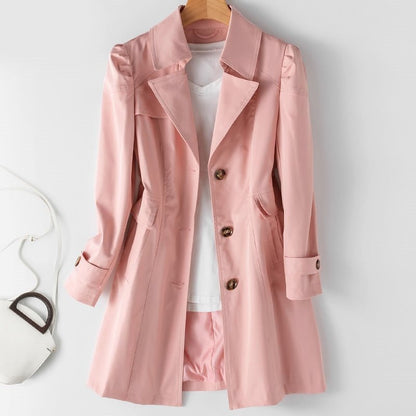 Aliza | Women’s Classic Tailored Trenchcoat with Buttons