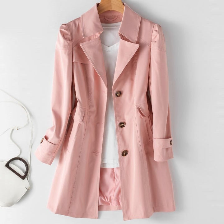 Aliza | Women’s Classic Tailored Trenchcoat with Buttons