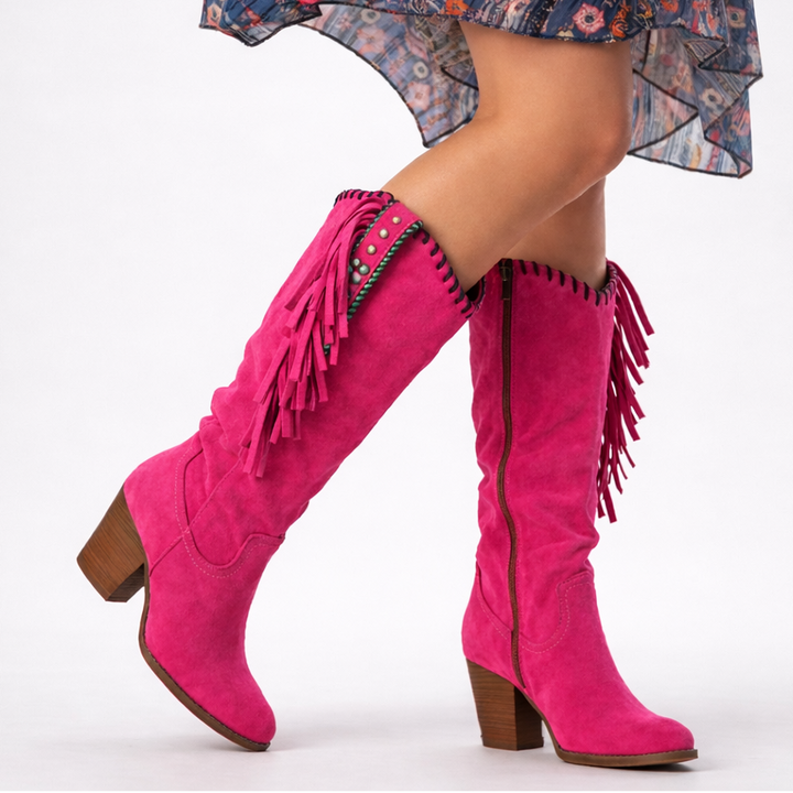 Giovanna | Women’s Fringe Knee High Cowboy Boots