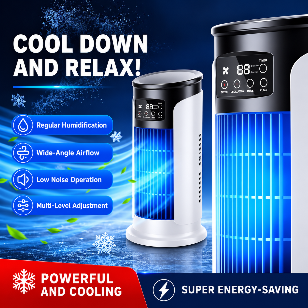 Portable Tower Fan | Quiet Oscillating And Space Saving