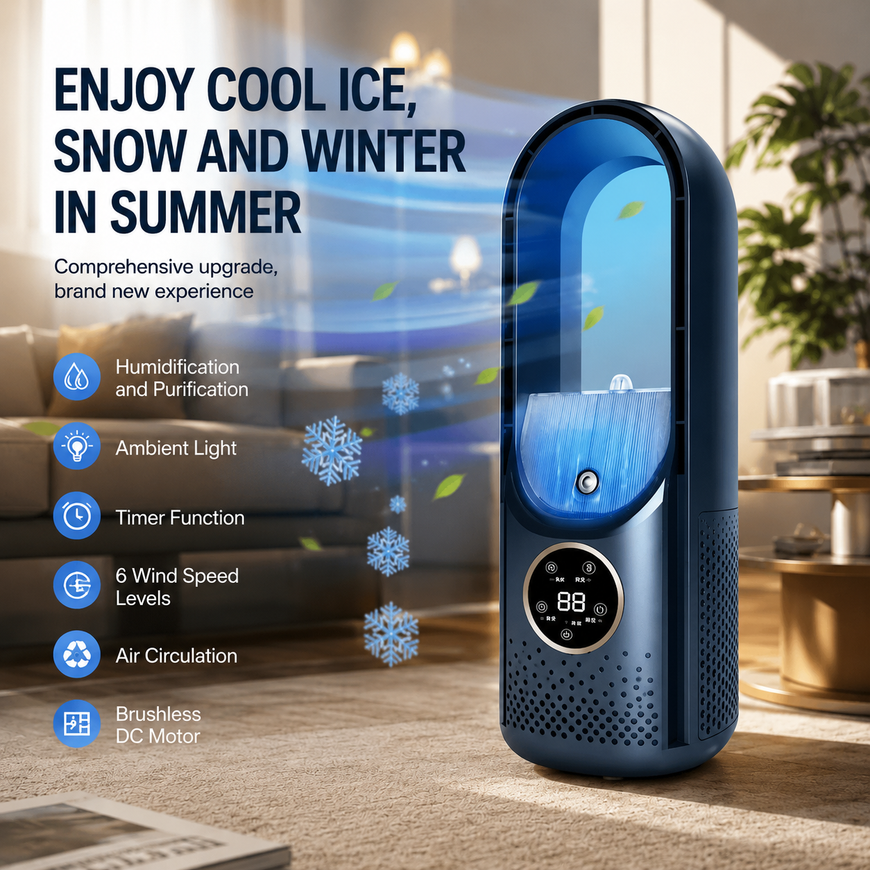 Portable Tower Fan | Bladeless Portable For Summer