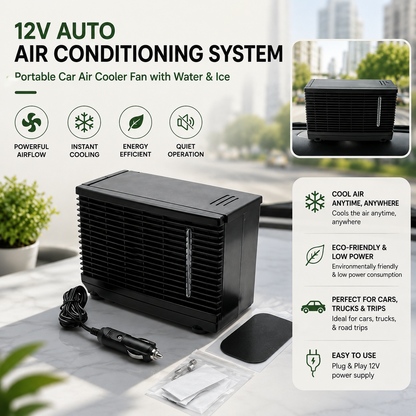 Ac Portable Mini Car Air Cooler Fan | Compact Portable 3 Speed Levels