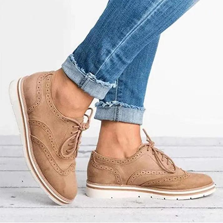 Beatrice | Women Brogue Style Trainers with Lace-Up Closure