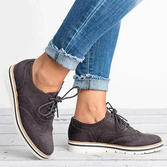 Beatrice | Women Brogue Style Trainers with Lace-Up Closure