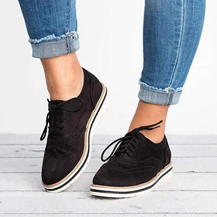 Beatrice | Women Brogue Style Trainers with Lace-Up Closure