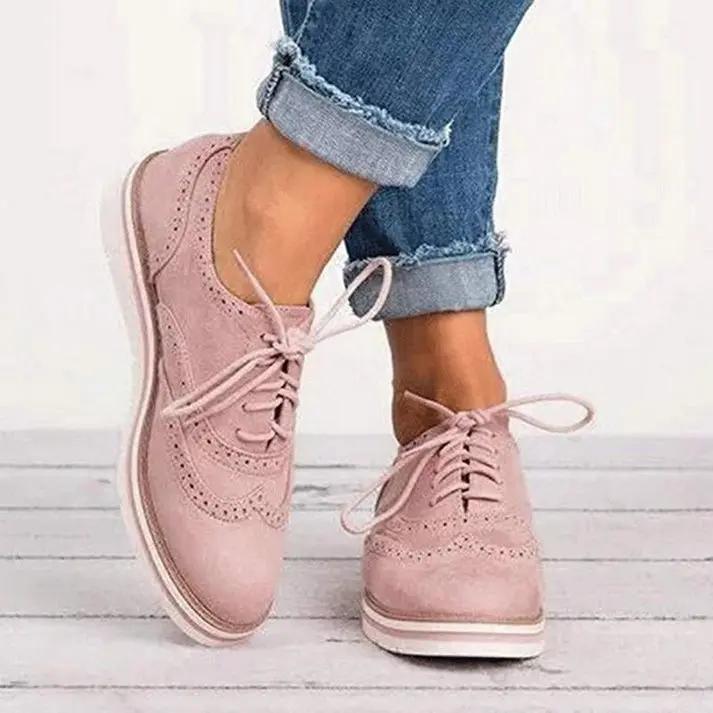 Beatrice | Women Brogue Style Trainers with Lace-Up Closure