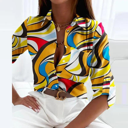 Florence | Women Classic Collar Printed Blouse