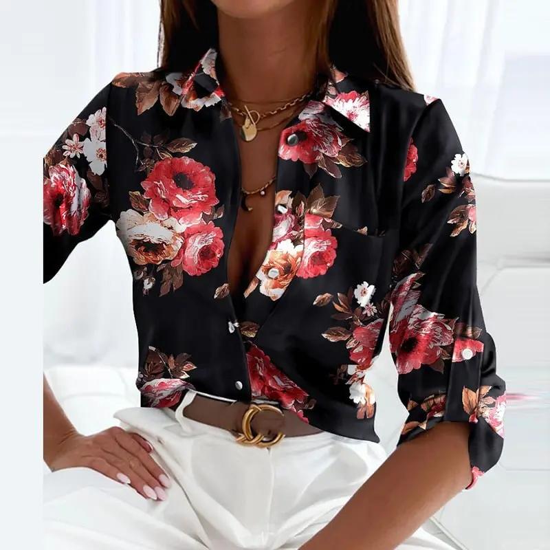 Florence | Women Classic Collar Printed Blouse