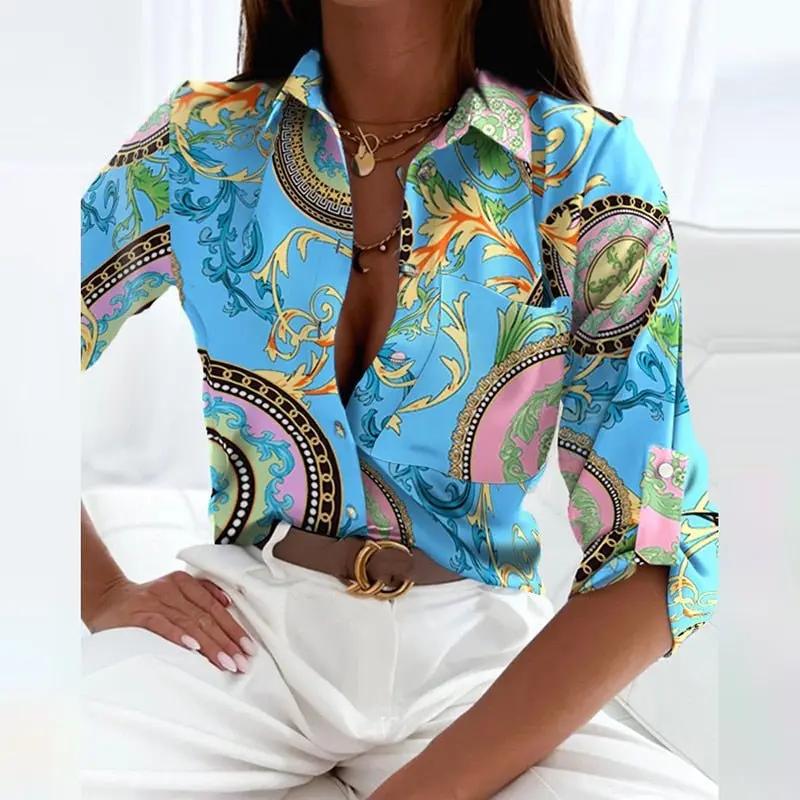 Florence | Women Classic Collar Printed Blouse