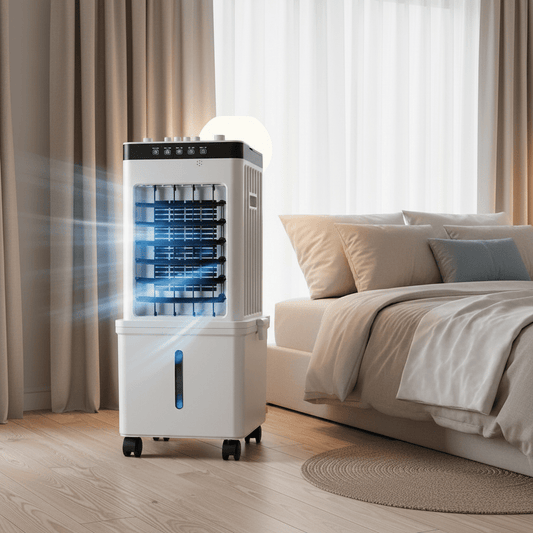 Portable Air Cooler Fan With Wheels | Air Conditioner Humidifier For Home Use