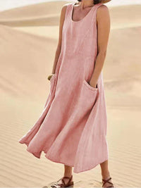 Magda | Women's Casual Linen Dress With Pockets