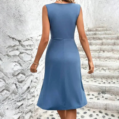 Jessica | Women's Elegant V-neck Wrapped Midi Dress